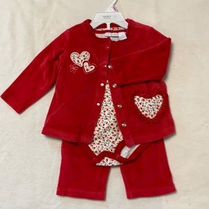 First Impressions 3 pc outfit. Size 12 mos